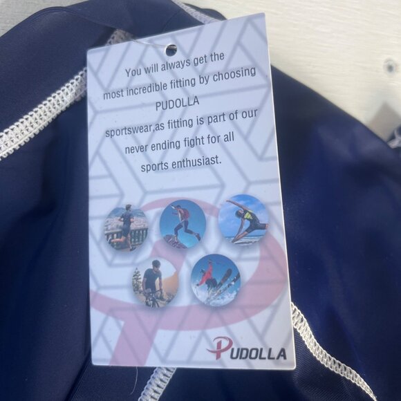 Pudolla Activewear Tshirt Swim Rashguard Mens XL Blue Workout Surfing - Picture 6 of 7